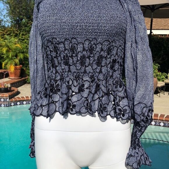 Alexis Jordana Floral Smocked Top Sz XS - Picture 4 of 10